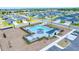 Community pool featuring an open air covered patio, seating, sun loungers, and dedicated parking at 5621 Sw 90Th Ln, Ocala, FL 34476