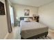 Comfortable bedroom featuring carpet, modern bedding, and a decorative display, providing a relaxing atmosphere at 5667 Sw 92Nd Pl, Ocala, FL 34476