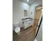 New bathroom with granite vanity and new walk in shower with tile at 14425 Sw 21St Pl, Ocala, FL 34481