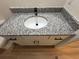 Close-up on bathroom vanity with granite countertop and white cabinetry at 14425 Sw 21St Pl, Ocala, FL 34481