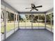 Relaxing screened porch with ceiling fan and views of the serene, tree-filled backyard at 1812 Se 38Th Ave, Ocala, FL 34471