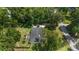 Aerial view of home, highlighting the backyard pergola, yard, and surrounding greenery at 3880 Sw 6Th Ave, Ocala, FL 34471