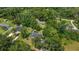 Aerial view showing the home's setting among mature trees, landscaping and neighboring homes at 3880 Sw 6Th Ave, Ocala, FL 34471