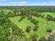 Aerial of property showcasing lush grounds and mature trees within a red boundary line at 402 Sw 127Th Pl, Ocala, FL 34473