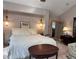 Bright bedroom featuring plush carpeting, a king size bed, and a view of the en suite bathroom at 4305 Sw 20Th Ave, Ocala, FL 34471