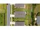 An aerial view showcasing backyard with green lawns and landscaping at 6265 Sw 88Th Loop, Ocala, FL 34476