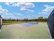 Outdoor pickleball court with a net and fenced perimeter offering a recreational space for active residents at 6265 Sw 88Th Loop, Ocala, FL 34476
