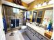 Bathroom featuring a spacious glass-enclosed shower, single vanity, and tile floors at 6312 Sw 60Th Ct, Ocala, FL 34474