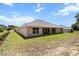 A home's rear exterior view shows a covered patio and a well maintained grassy yard at 6680 Sw 179Th Court Rd, Dunnellon, FL 34432