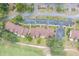 Aerial view of townhomes surrounded by lush greenery, with ample parking and a golf course in the vicinity at 688 Midway Dr # B, Ocala, FL 34472