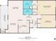 Here's a floorplan showcasing two bedrooms, two bathrooms, and an enclosed lanai at 688 Midway Dr # B, Ocala, FL 34472