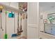 A closet equipped with shelving and hanging rods, showcasing ample storage solutions and modern organizational implements at 688 Midway Dr # B, Ocala, FL 34472