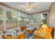 Bright Florida room filled with sunlight and comfy furniture and windows on every side at 8137 Sw 117Th Loop, Ocala, FL 34481
