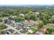 An aerial view displays a tranquil residential area with tree-lined streets and various home styles and landscaping at 1520 Ne 17Th Ave, Ocala, FL 34470