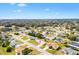 Overhead view highlighting a home in a quiet neighborhood, surrounded by trees, on a sunny day at 17890 Se 96Th Ct, Summerfield, FL 34491