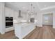 Modern kitchen with stainless appliances, white cabinetry, and a center island at 2050 Nw 79Th Loop, Ocala, FL 34475