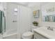 Bright bathroom with a shower and a sink at 36 Gordon Ct, Leesburg, FL 34788
