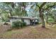Backyard showing lush greenery and a storage shed at 3800 Ne 24Th Ct, Ocala, FL 34479
