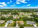 Expansive aerial view of a residential community with mature trees, lush green lawns, and diverse home styles under a blue sky at 9131 Se 135Th St, Summerfield, FL 34491