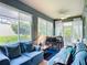 Bright sunroom with comfortable seating and a view of the backyard and garden at 9237 Sw 60Th Terrace Rd, Ocala, FL 34476
