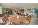 An outdoor patio area with comfortable seating and a round wooden table, perfect for relaxing and entertaining at 9459 Se 124Th Loop, Summerfield, FL 34491