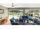 Relaxing enclosed lanai with comfortable seating, tile flooring, and views of the pool and golf course at 15119 Sw 14Th Avenue Rd, Ocala, FL 34473
