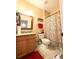 Bright bathroom with vanity and shower with colorful shower curtain at 231 Ne 28Th Ave # 207, Ocala, FL 34470