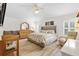 Bright and airy bedroom with a plush bed, plantation shutters, and an accent chair, perfect for relaxation at 3141 Roswell Rd, The Villages, FL 32162