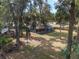 Spacious backyard featuring a covered porch and bordered by mature trees creating a serene outdoor space at 3823 Se 49Th St, Ocala, FL 34480