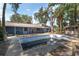 Backyard of the home showcasing a partially renovated pool, patio, and lush greenery at 3823 Se 49Th St, Ocala, FL 34480
