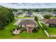 Aerial view of a home showcasing a well-manicured backyard with a patio and manicured landscaping at 4015 Se 22Nd St, Ocala, FL 34471