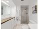 Modern bathroom featuring shower and neutral colored vanity at 4601 Se 18Th Ave, Ocala, FL 34480