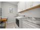 Bright laundry room with white cabinets, updated appliances, and ample storage space at 6573 S Magnolia Ave, Ocala, FL 34471
