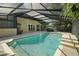 This large caged pool, with table and chairs nearby, is ready for entertaining and relaxing during any time of year at 9175 Se 7Th Avenue Rd, Ocala, FL 34480
