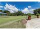 Picturesque view of the golf course with lush green grass and mature trees under a bright blue sky at 11062 Sw 73Rd Ct, Ocala, FL 34476