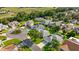 A peaceful neighborhood with multiple homes and lush landscapes in an aerial perspective at 1308 La Estrellita Way, The Villages, FL 32162