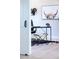 Beautiful office features a minimalist desk, unique animal-print rug, and decorative animal artwork for a rustic touch at 1631 W Hwy 329, Citra, FL 32113