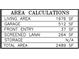 Area calculations showing square footage for living area, garage, screened lanai and total area at 16405 Sw 14Th Avenue Rd, Ocala, FL 34473