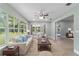Cozy sunroom with large windows, comfortable seating, and serene outdoor views at 19028 Sw 101 Pl, Dunnellon, FL 34432