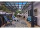 Charming backyard patio with pergola, stylish outdoor furniture and garden views, ideal for relaxation at 19370 Saint Benedict Dr, Dunnellon, FL 34432