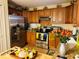 Kitchen with stainless steel appliances and wooden cabinets at 27 Cedar Tree Ter, Ocala, FL 34472