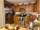 Kitchen with stainless steel appliances and wooden cabinets at 27 Cedar Tree Ter, Ocala, FL 34472