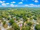 Overhead view of a single-story home nestled among mature trees and other homes in a quiet neighborhood at 4880 Ne 23 Ave, Ocala, FL 34479