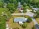 Overhead view of a single-story home nestled among mature trees and other homes in a quiet neighborhood at 4880 Ne 23 Ave, Ocala, FL 34479