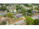 Aerial view of a single-Gathering home featuring a screened-in pool and a spacious, fenced backyard at 5720 Se 20Th St, Ocala, FL 34480