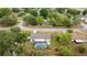 Aerial view of a single-Gathering home featuring a screened-in pool and a spacious, fenced backyard at 5720 Se 20Th St, Ocala, FL 34480