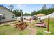 Spacious backyard includes a picnic table, seating area, and lush green lawn at 15324 Sw 40Th Place Rd, Ocala, FL 34481