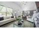 Spacious living room with a vaulted ceiling, modern decor, and lots of seating at 15324 Sw 40Th Place Rd, Ocala, FL 34481