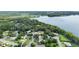 Scenic aerial view showcases the neighborhood's lush landscaping and lakefront living at 2922 Cocovia Way, Leesburg, FL 34748