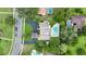 Aerial view of property with pool, house, and backyard area in surrounding neighborhood at 2922 Cocovia Way, Leesburg, FL 34748